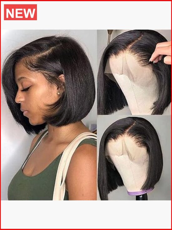 Human Hair 10 Inch Bob Wig 13x4 HD Lace Front Pre Plucked Short Bob Lace main image 4